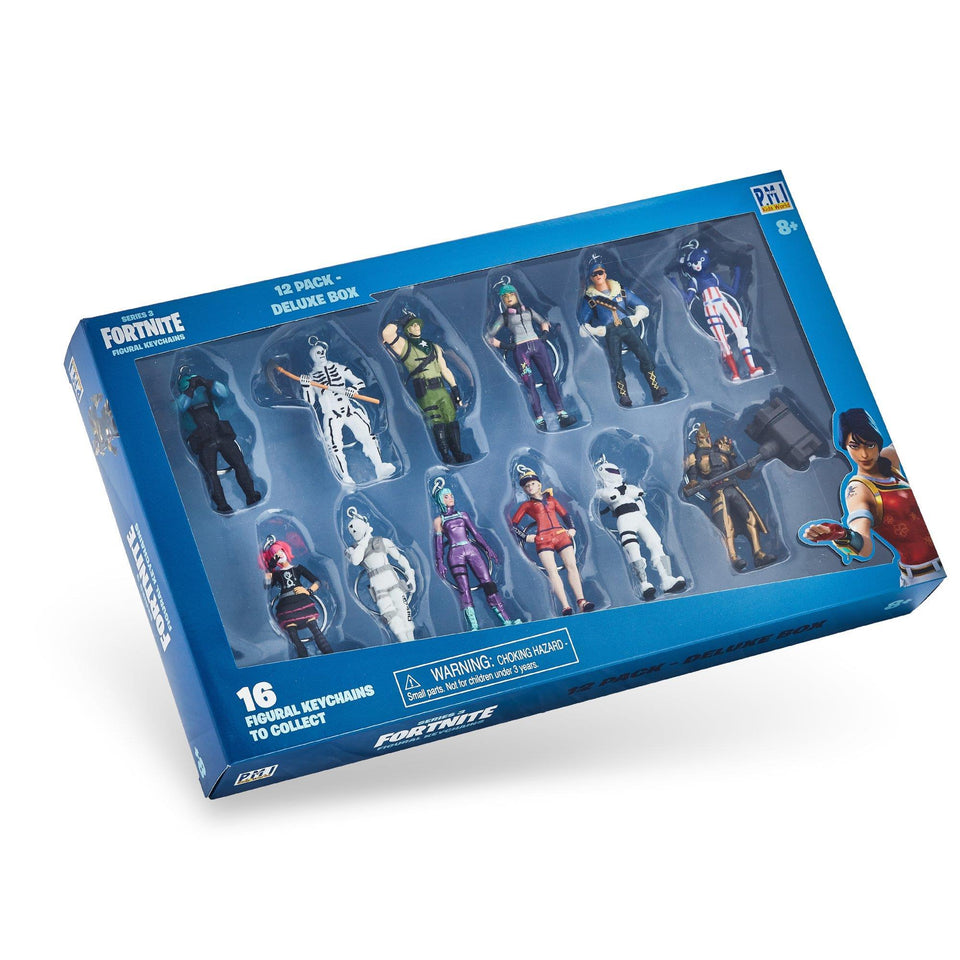Fortnite Battle Royale Keychains 12pk Collectible Deluxe Box Character Figures PMI International