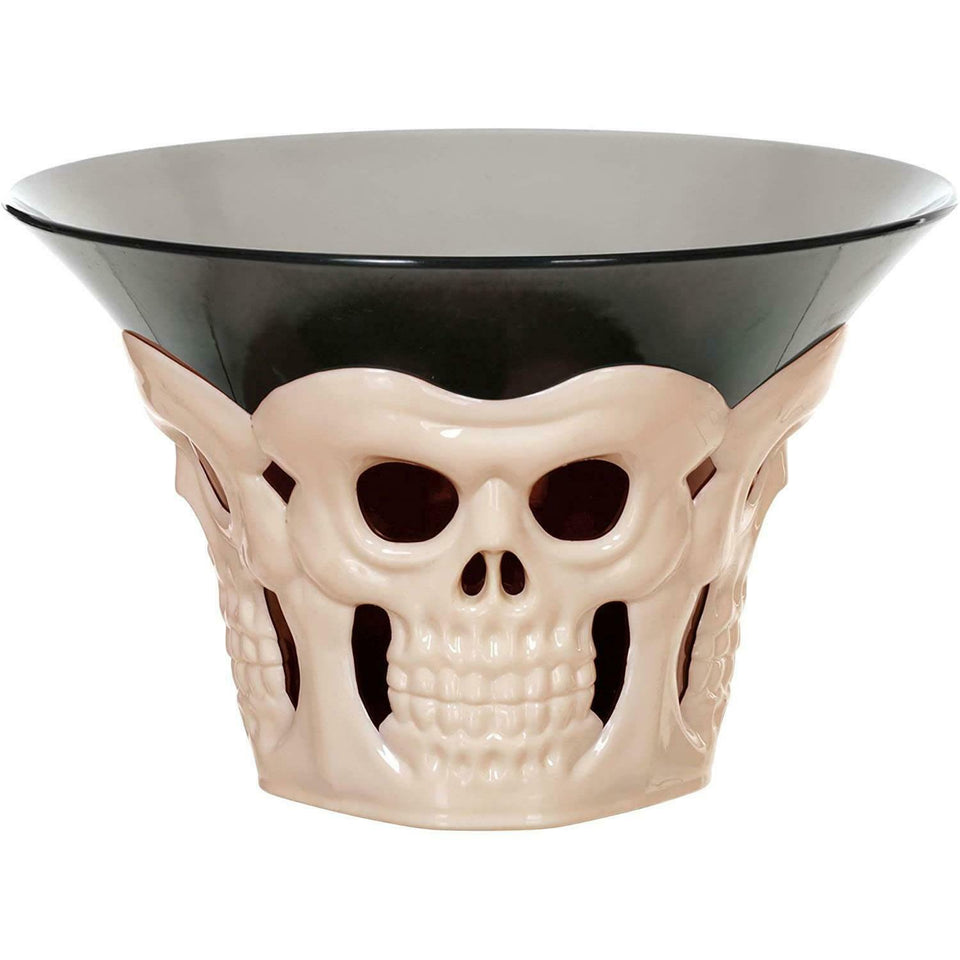 Bone Skull Candy Bowl 2-Pack 3D Halloween Themed Spooky Party Treats Dish Seasons Z182462PK