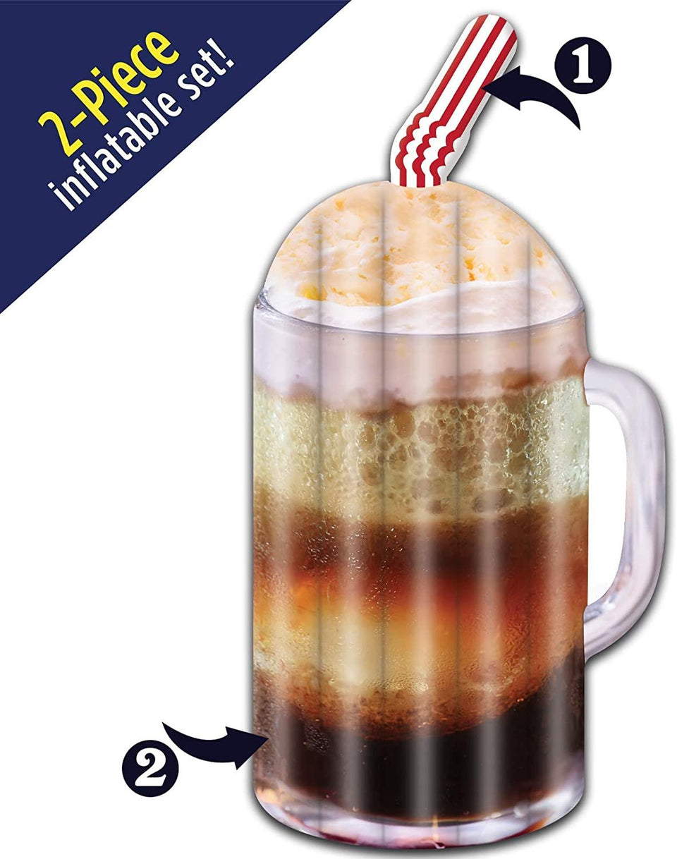 Take 2 Floats Root Beer Water Float & Noodle Pool Blow Up Inflatable Raft Mighty Mojo
