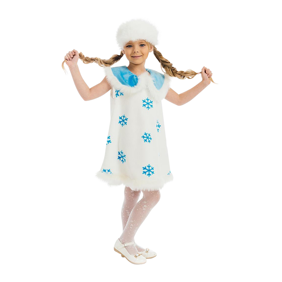 Winter Snowflake Frozen Princess Girls Plush Costume Dress-Up Play Kids - X-Small