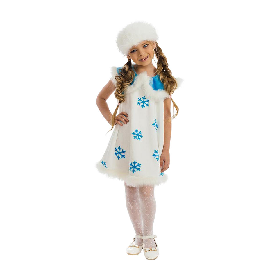 Winter Snowflake Frozen Princess Girls Plush Costume Dress-Up Play Kids - X-Small