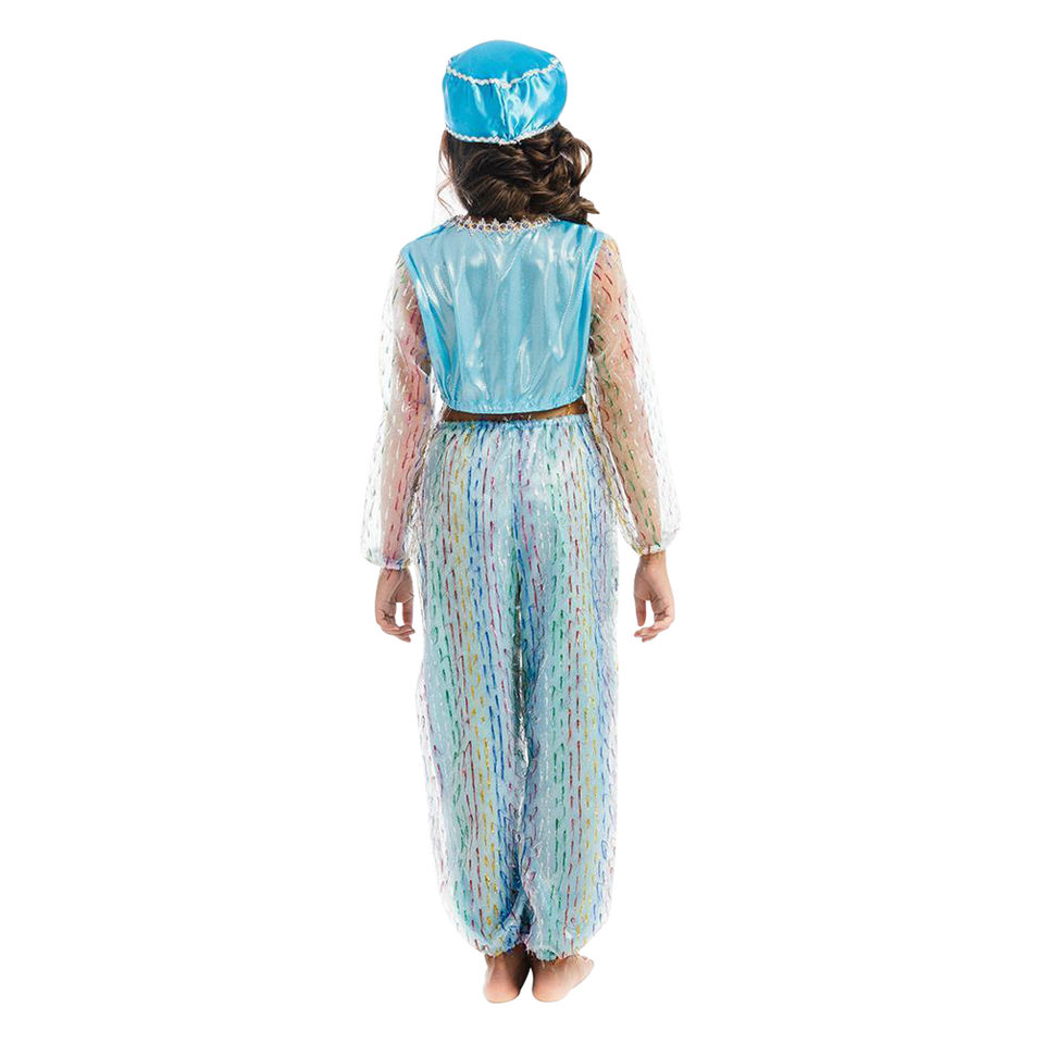 Magical Harem Jasmine Princess Girls Blue Costume Carnival Dress-Up Play - Medium
