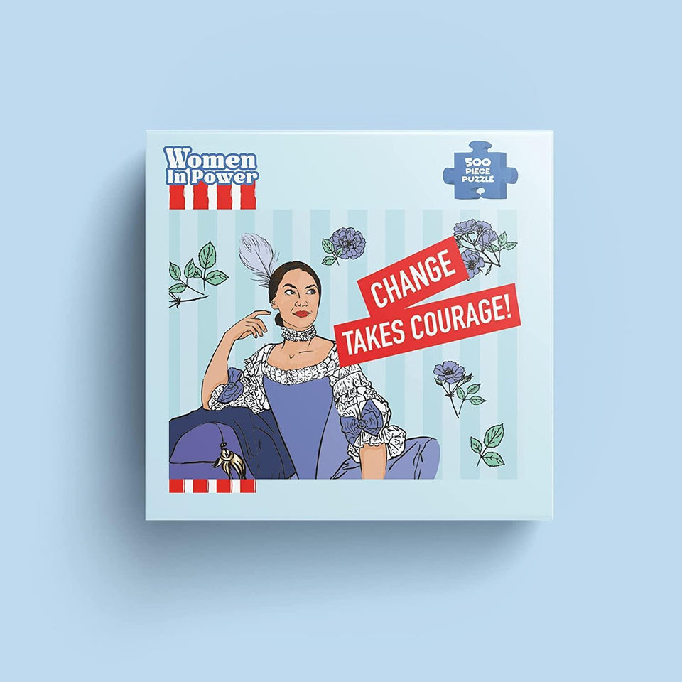 Alexandria Ocasio-Cortez AOC Puzzle 500pcs Women in Power Illustration Design All Ages Mighty Mojo