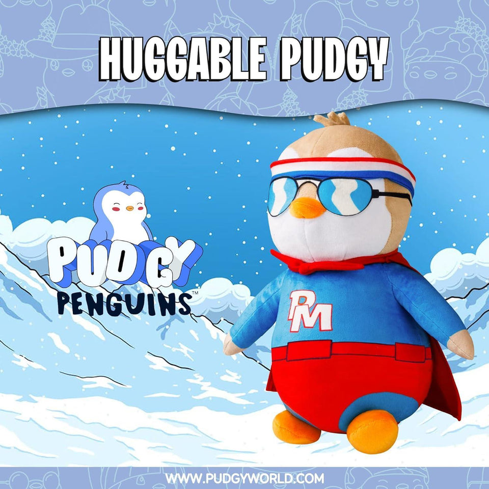 Pudgy Man Penguins Plushie Cape Pilot Sunglasses Superhero Suit Huggable