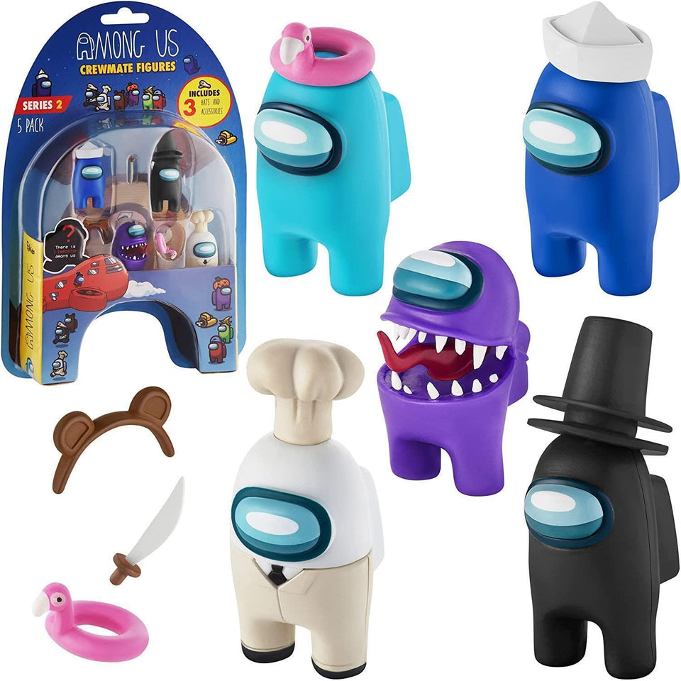 Among Us Crewmate 5pk Figures Folded Chef Chop Floaty Flamingo PMI International