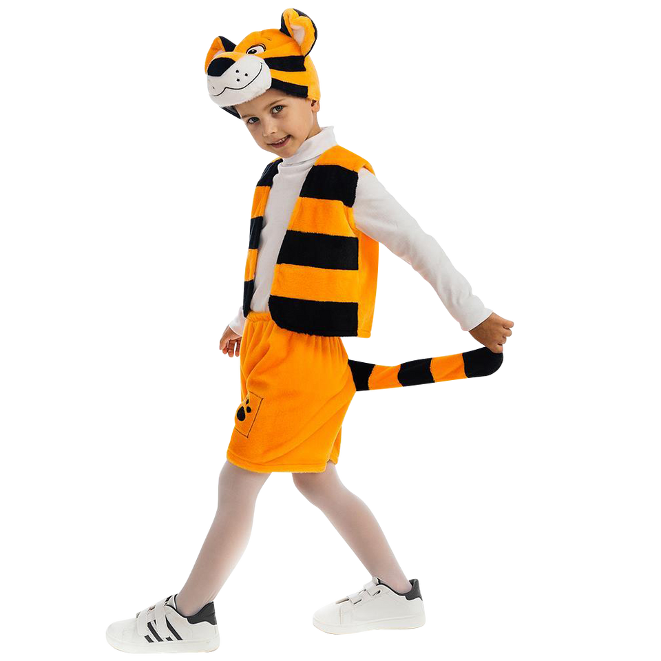 Bengal Tiger Animal Boys Plush Costume Dress-Up Play Kids - X-Small