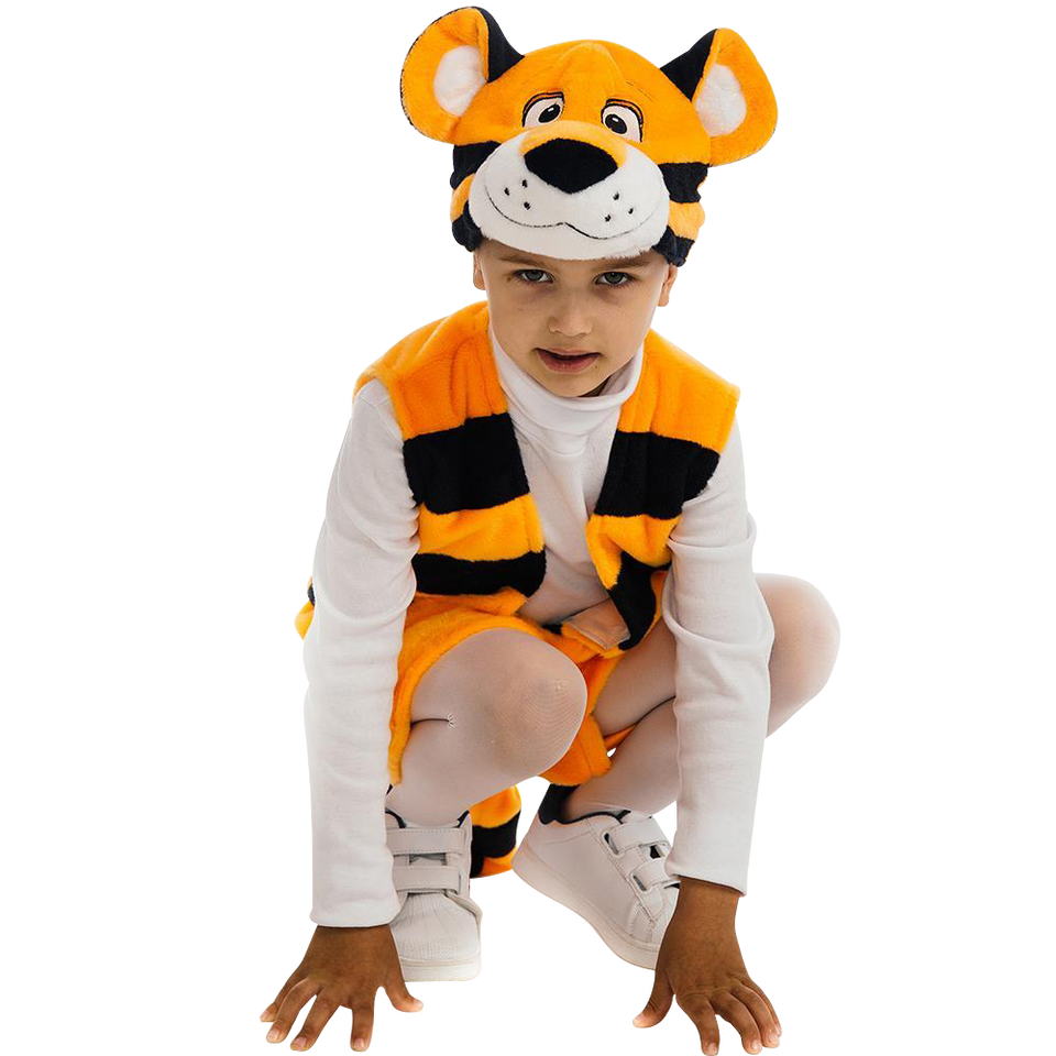 Bengal Tiger Animal Boys Plush Costume Dress-Up Play Kids - X-Small