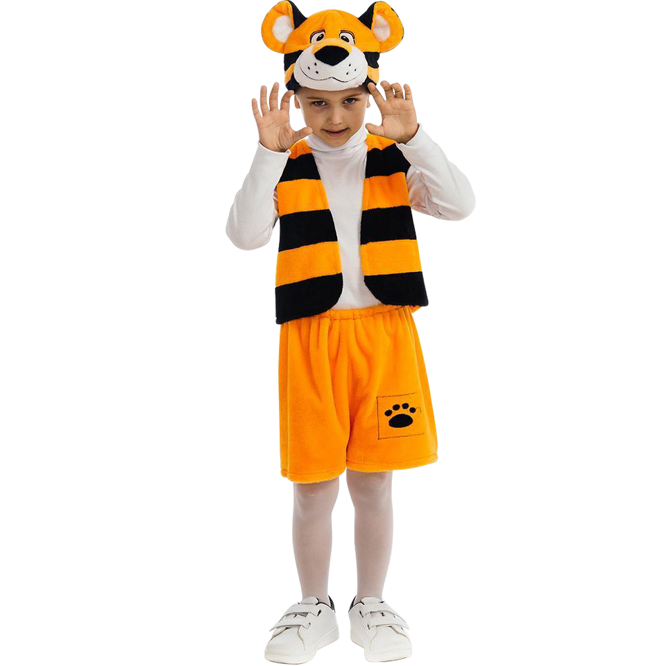 Bengal Tiger Animal Boys Plush Costume Dress-Up Play Kids - X-Small