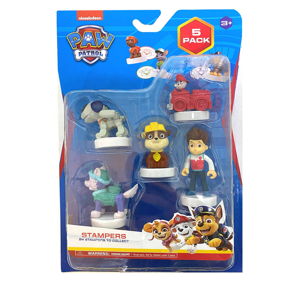 PAW Patrol Stampers 5pk Robo-Dog Everest Marshall Firetruck Ryder Figures PMI International