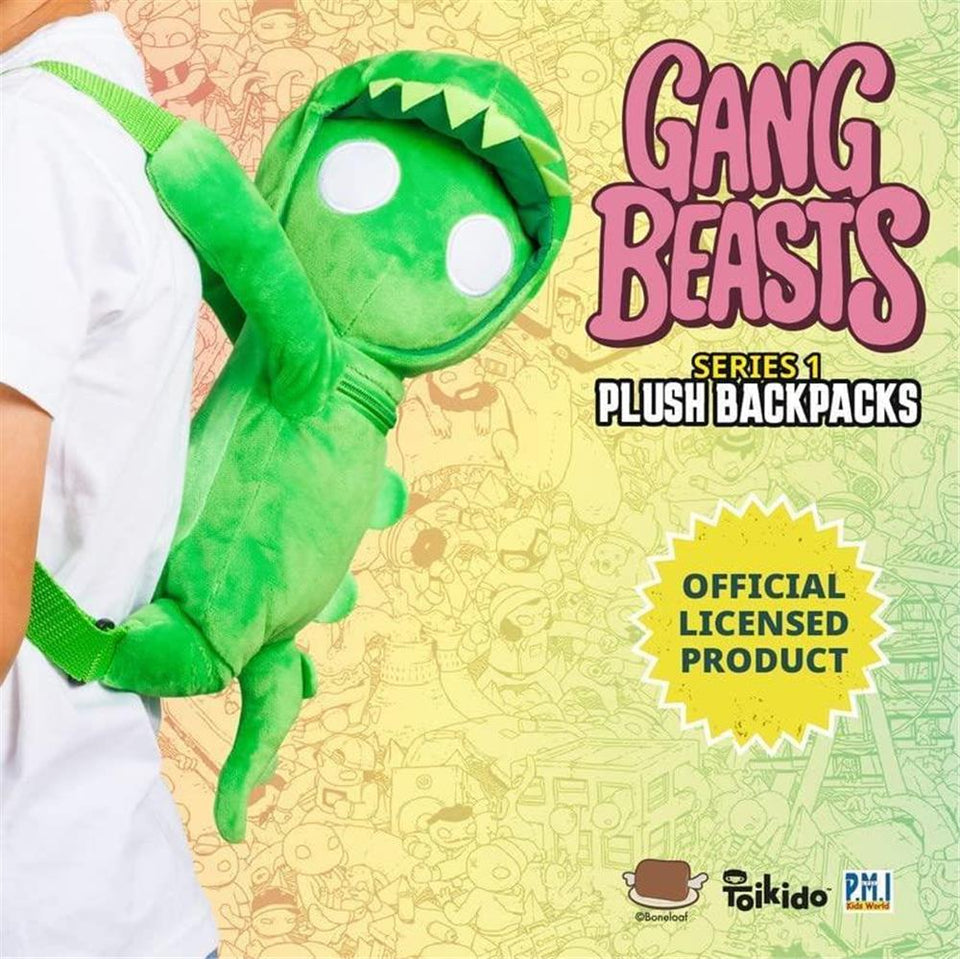 Gang Beasts Green Dragon Green Plush Backpack School Bag Video Game Character PMI International
