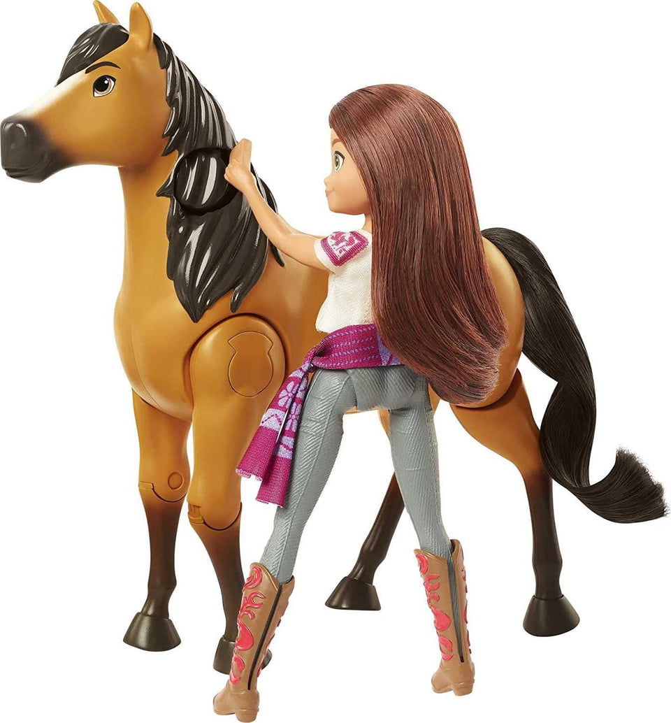Spirit Untamed Lucky Doll & Horse Ride Together DreamWorks Moving Walking Set Mattel