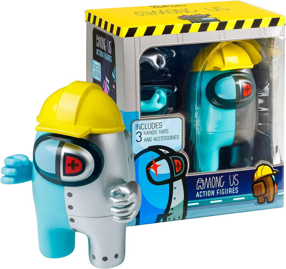 Among Us Right Hand Man Cyan Hard Hat Crewmate Figure Detachable Accessories PMI International