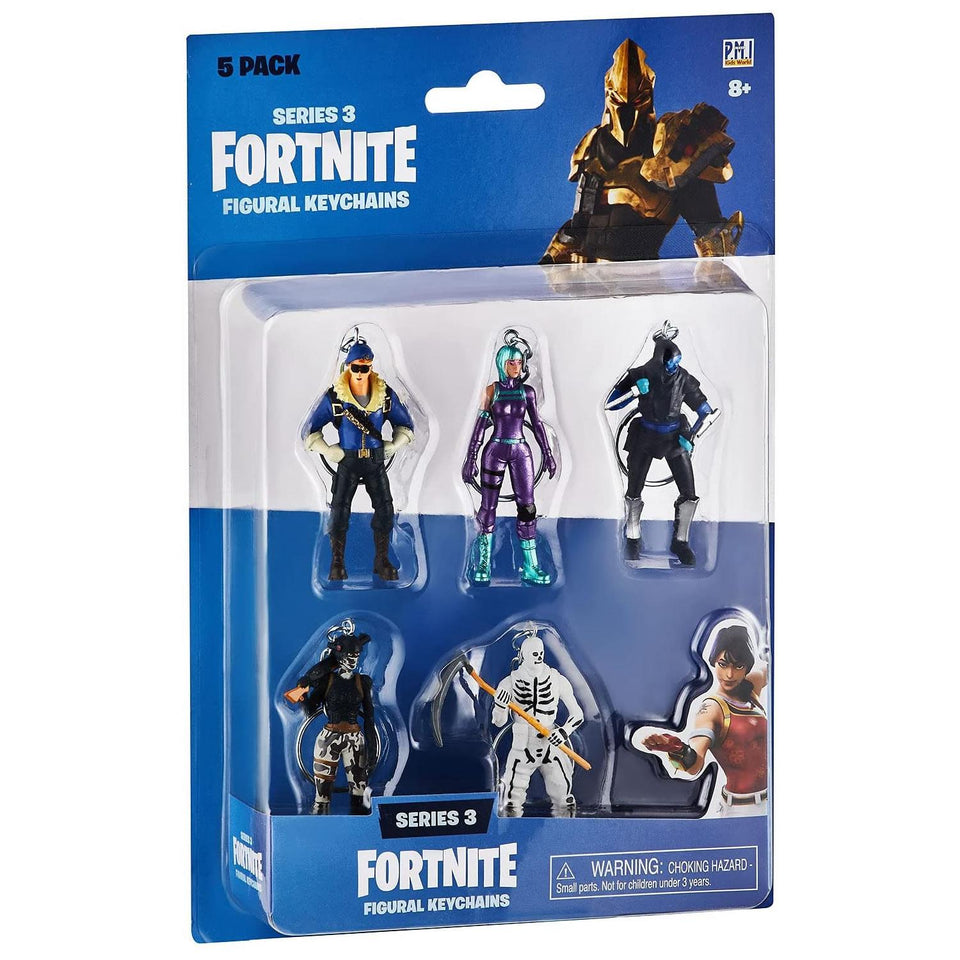 Fortnite Keychains 5pk Royale Bomber Wonder Fusion Elite Agent Skull Trooper Trooper PMI International