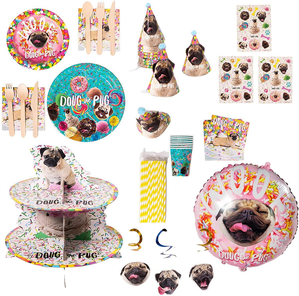 Doug The Pug Party in A Box Kit Instagram Famous Pup Birthday Celebration Mighty Mojo