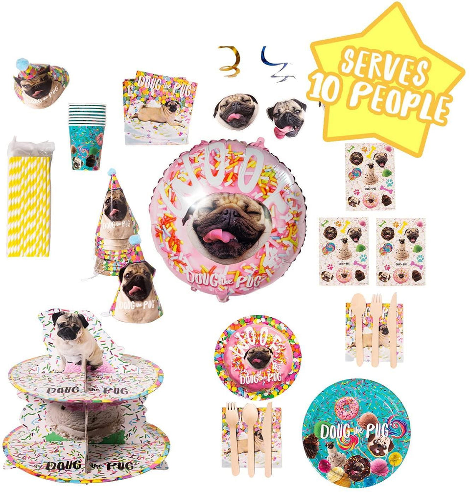 Doug The Pug Party in A Box Kit Instagram Famous Pup Birthday Celebration Mighty Mojo