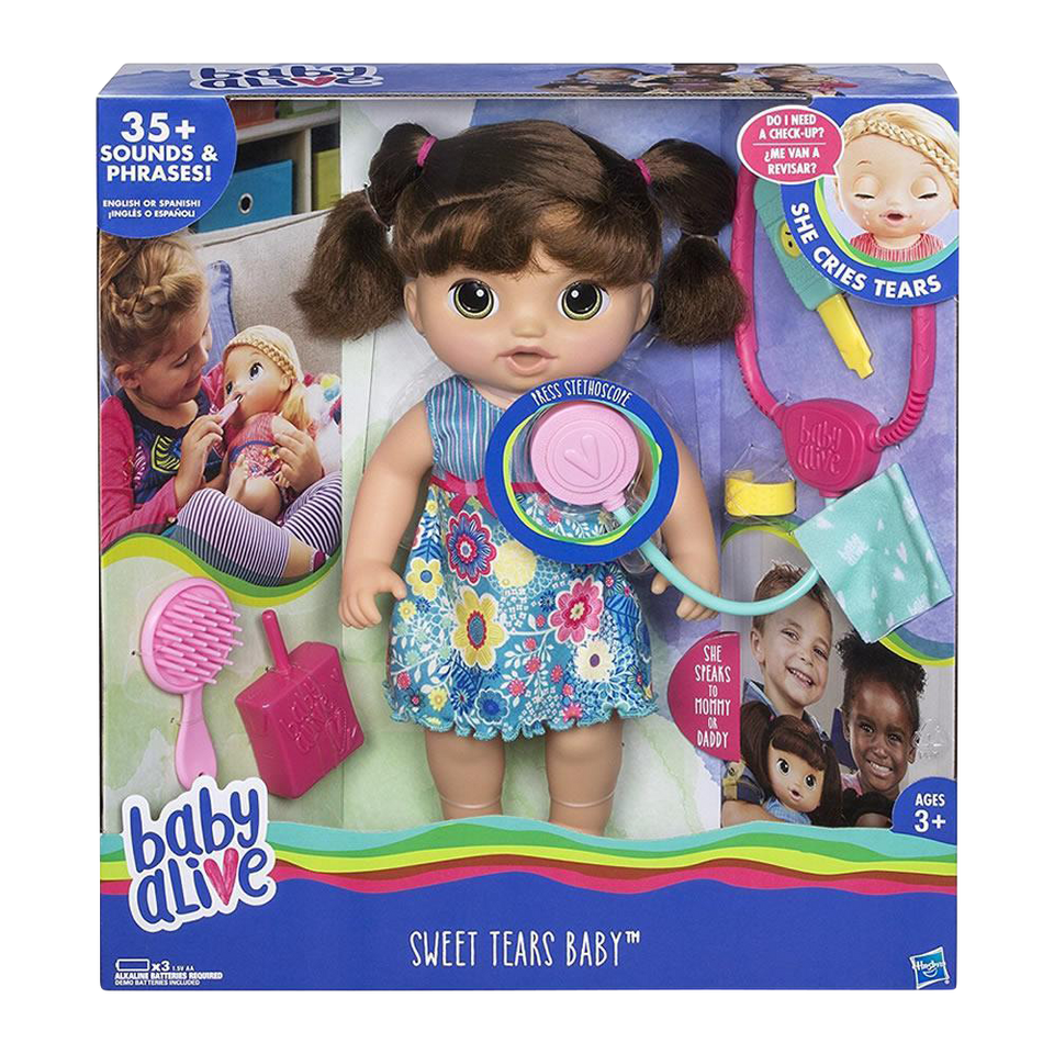 Baby Alive Sweet Tears Baby (Brunette) speaks English and Spanish