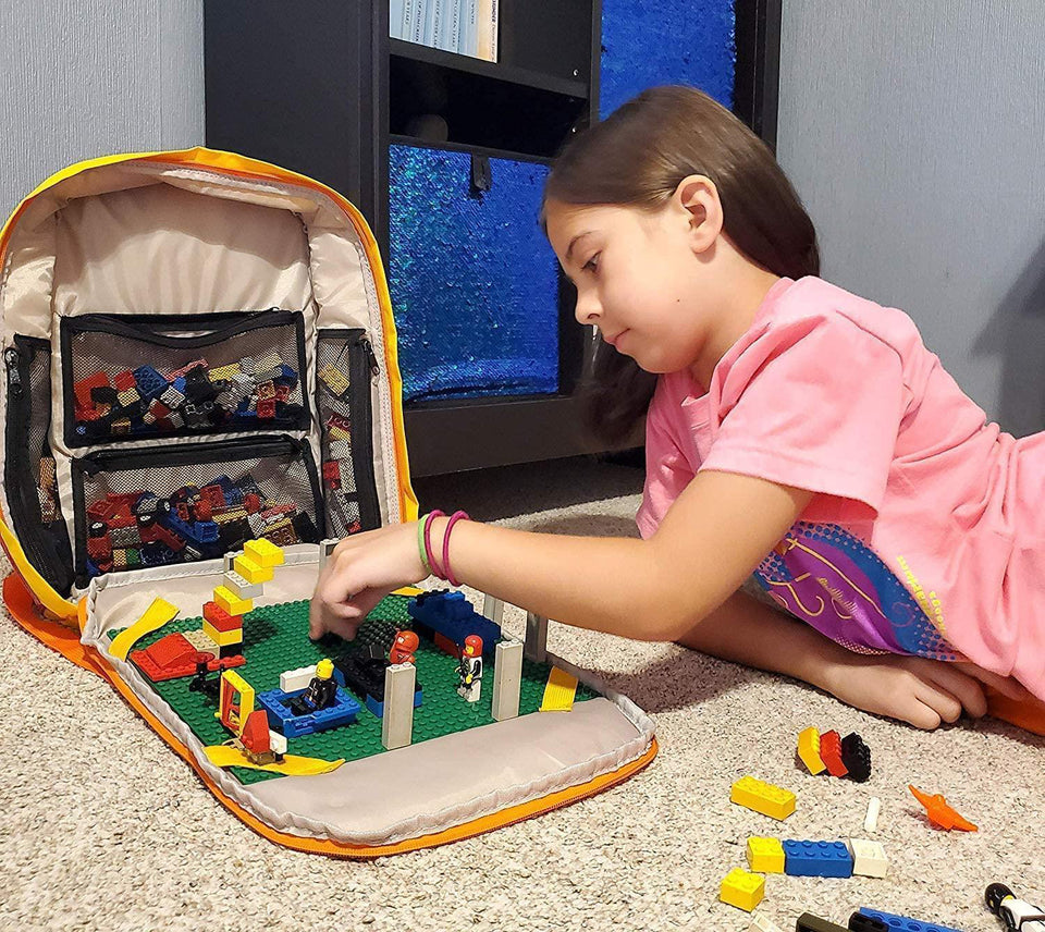 Block Toy Storage Backpack With Building Plate Organizer Carrier