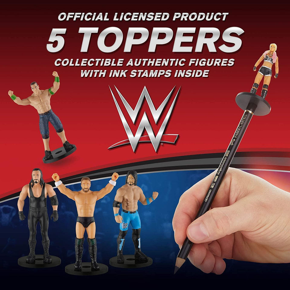 WWE Pencil Toppers 5pk Bliss AJ Styles Reigns Undertaker Daniel Bryan PMI International