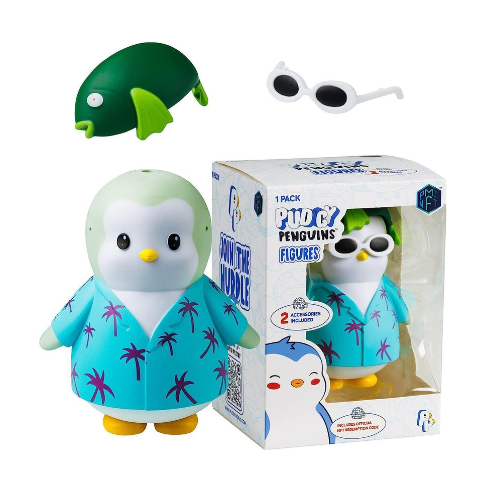 Pudgy Penguins Beach Vacation Dude Adopt Forever Friend Customize Outfits Digital NFT Figure