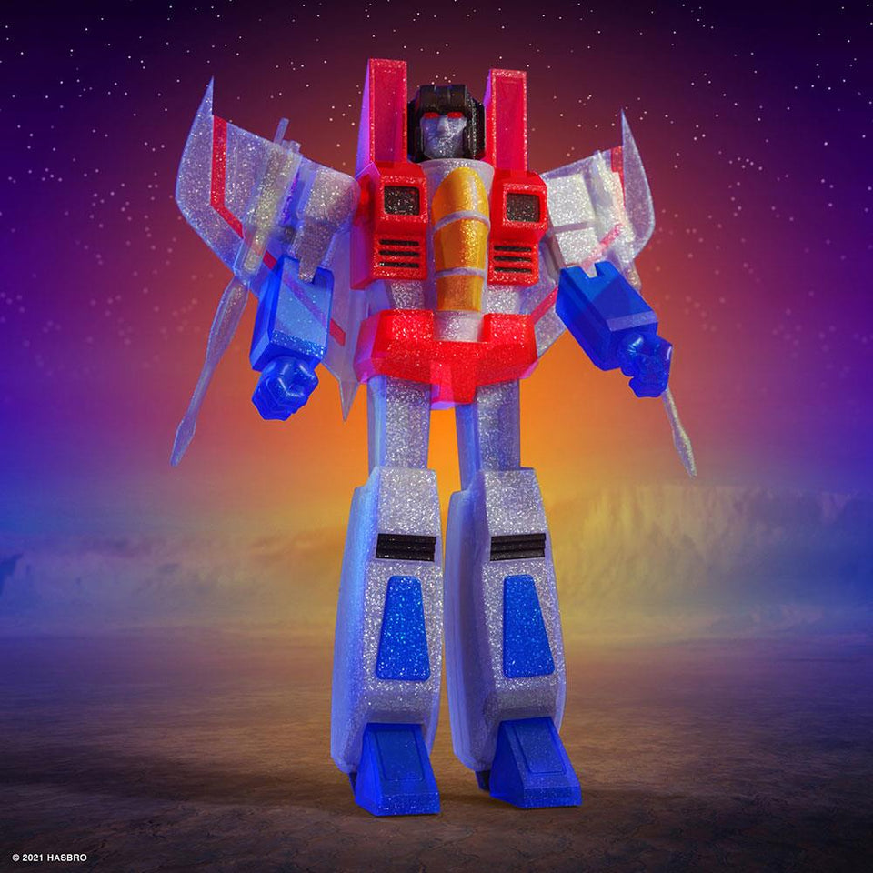 Transformers Ultimates Ghost of Starscream Glitter Translucent G1 Cartoon Figure Super7