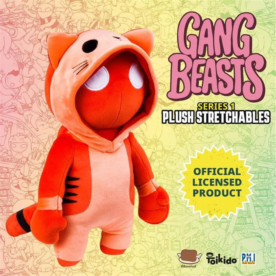 Gang Beasts Red Cat Blue Bear Plush 16" Doll Gamer Character Bundle Set PMI International