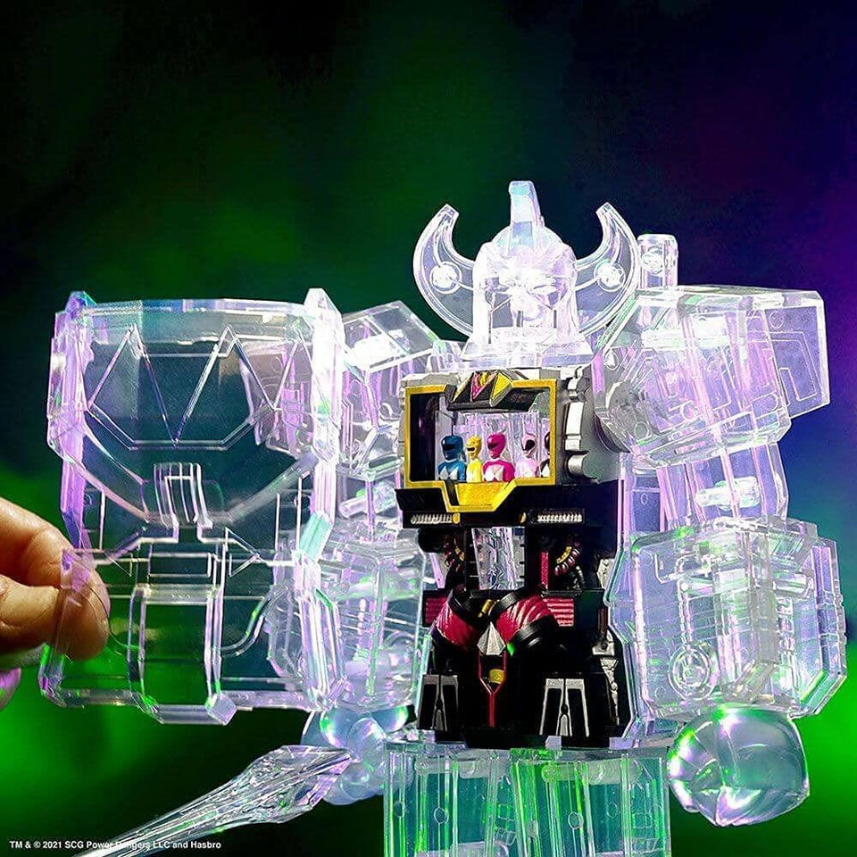 Power Rangers Super Cyborg Clear Megazord Mighty Morphin X-Ray MMPR Figure