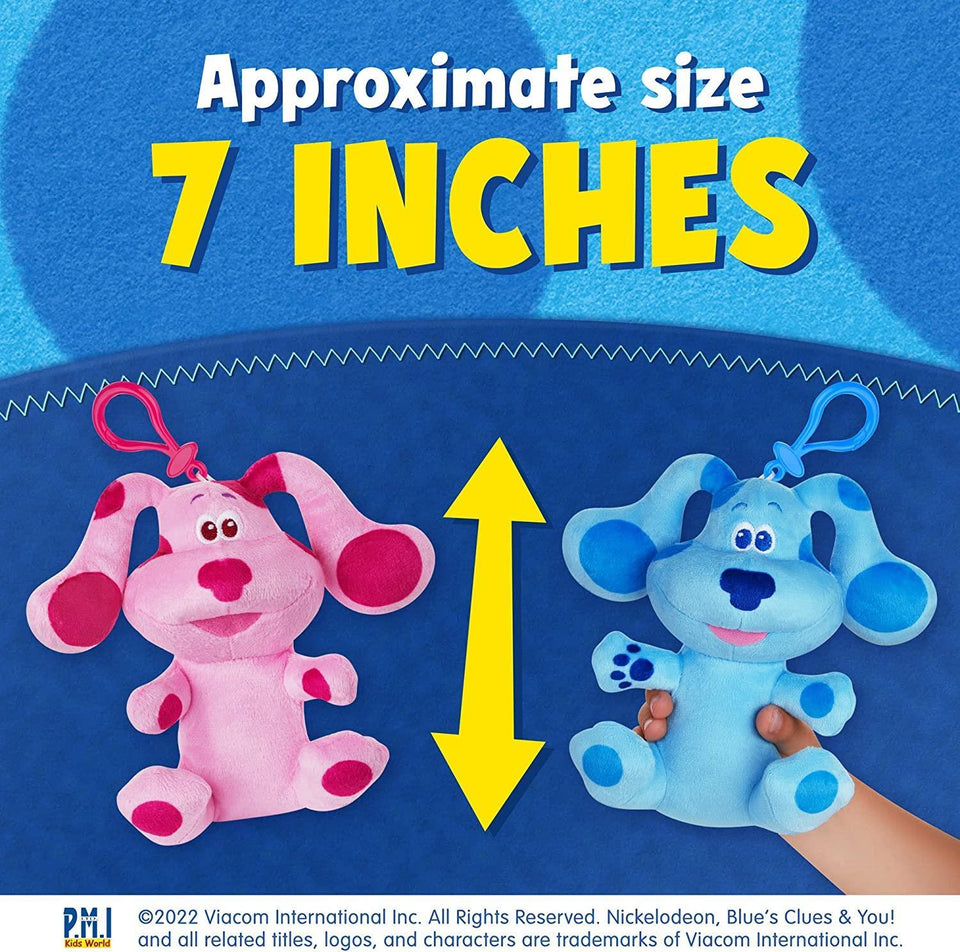 Blue's Clues Blue & Magenta Plush Coin Purse Backpack Charm Zipper Pull Set PMI International