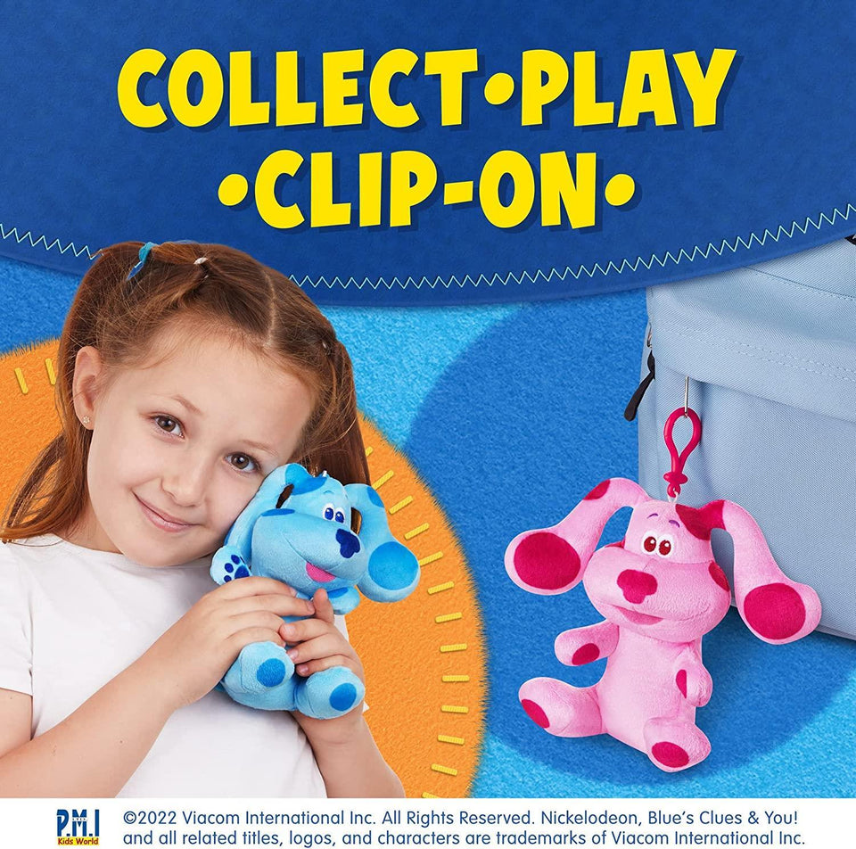 Blue's Clues Blue & Magenta Plush Coin Purse Backpack Charm Zipper Pull Set PMI International