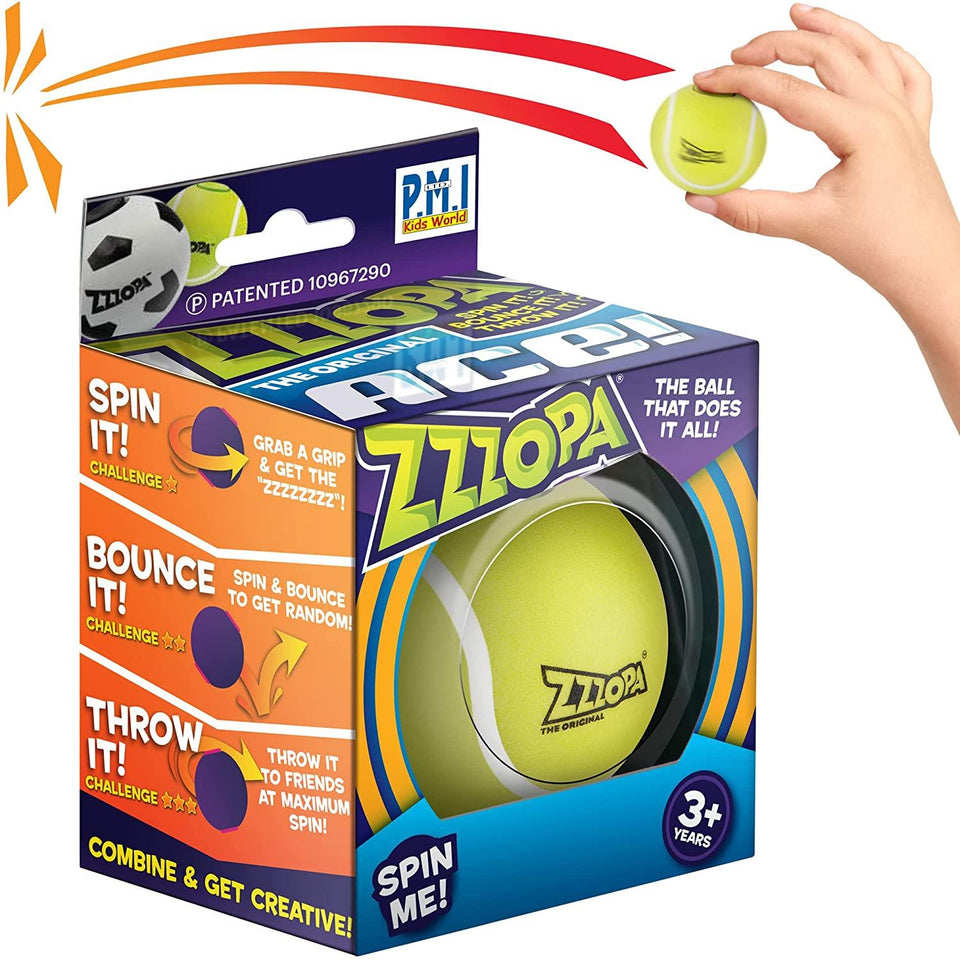 Original ZZZOPA Ace Fidget Stress Ball Mini Tennis Spin Bounce Toy PMI International