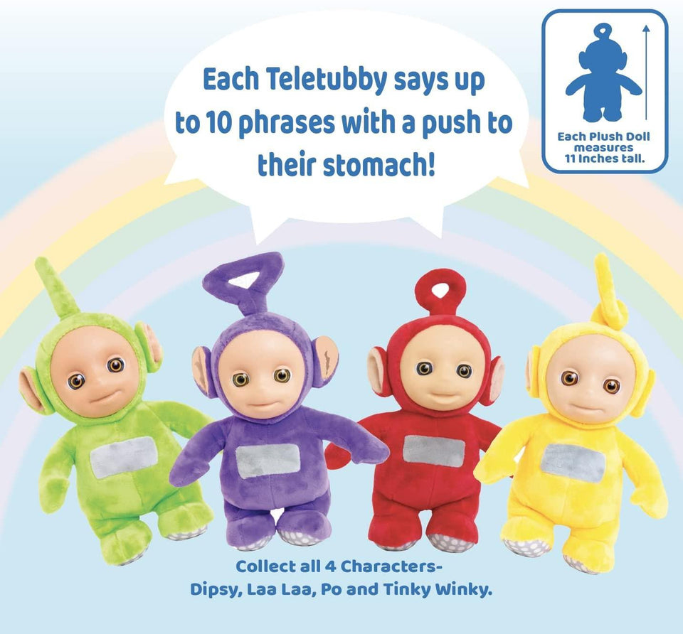 Teletubbies Talking Laa Laa Yellow Plush 11" Doll Giggles Teletubby Talks Mighty Mojo
