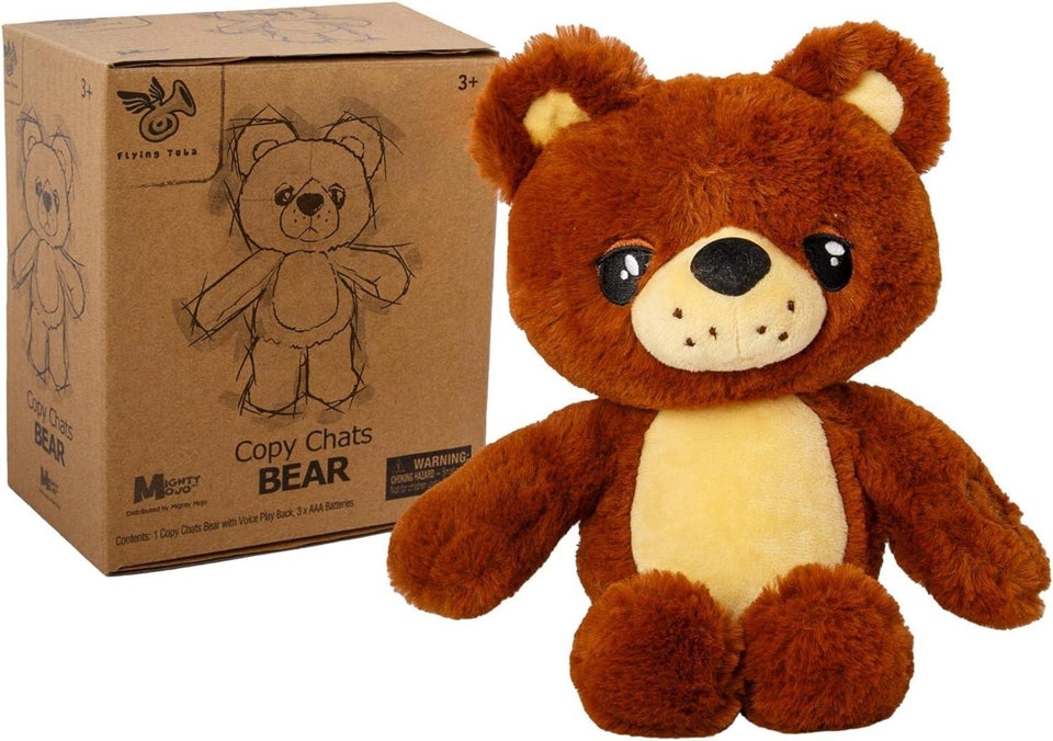 Talk Back Bear Doll Soft Repeating Plush Kids Toy Educational Mighty Mojo