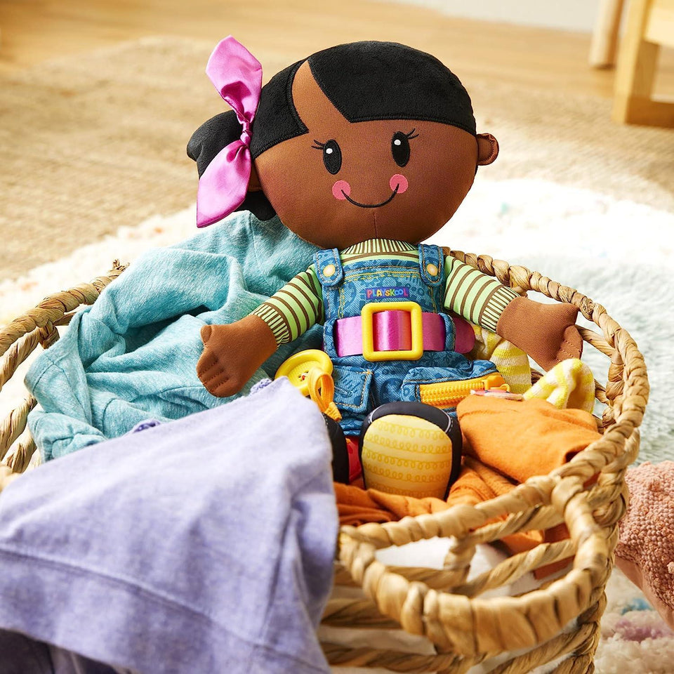 Playskool Dressy Kids Girl African American Doll Interactive Learn Dressing Practice Hasbro