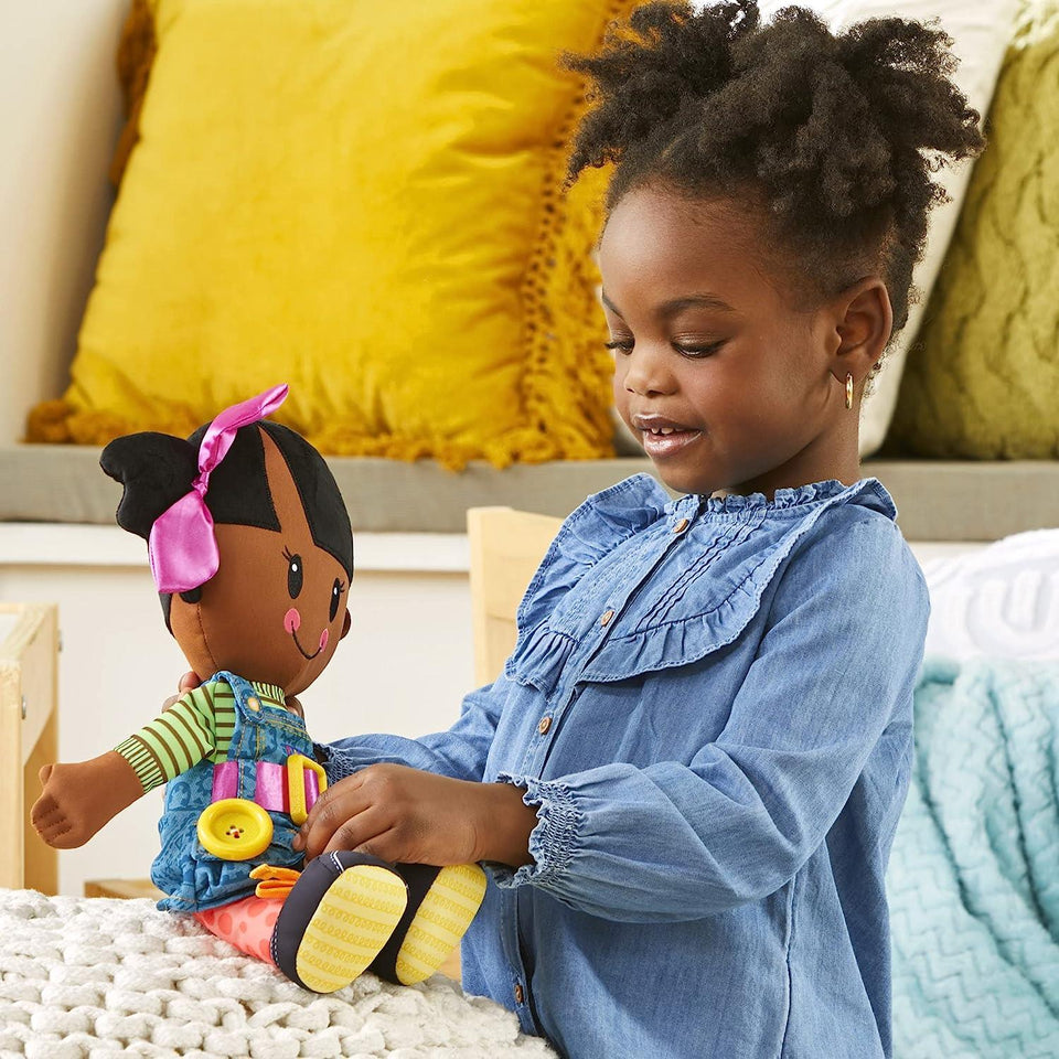 Playskool Dressy Kids Girl African American Doll Interactive Learn Dressing Practice Hasbro