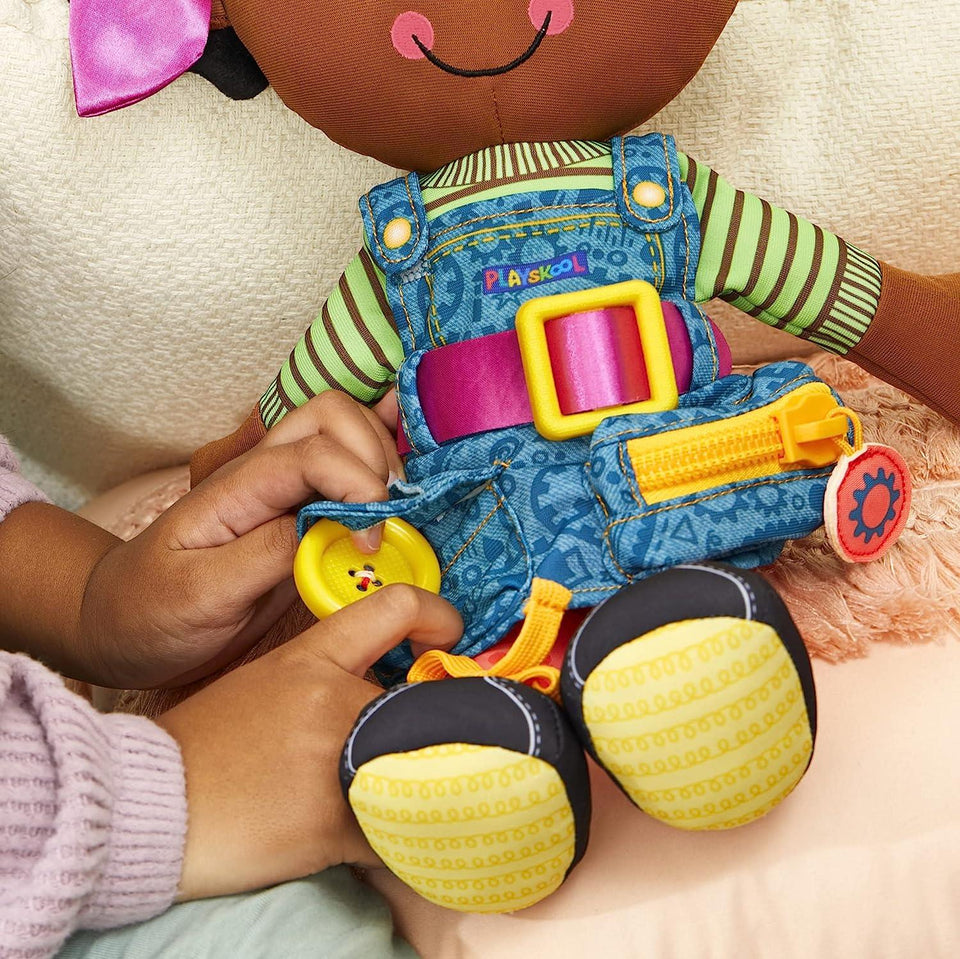 Playskool Dressy Kids Girl African American Doll Interactive Learn Dressing Practice Hasbro