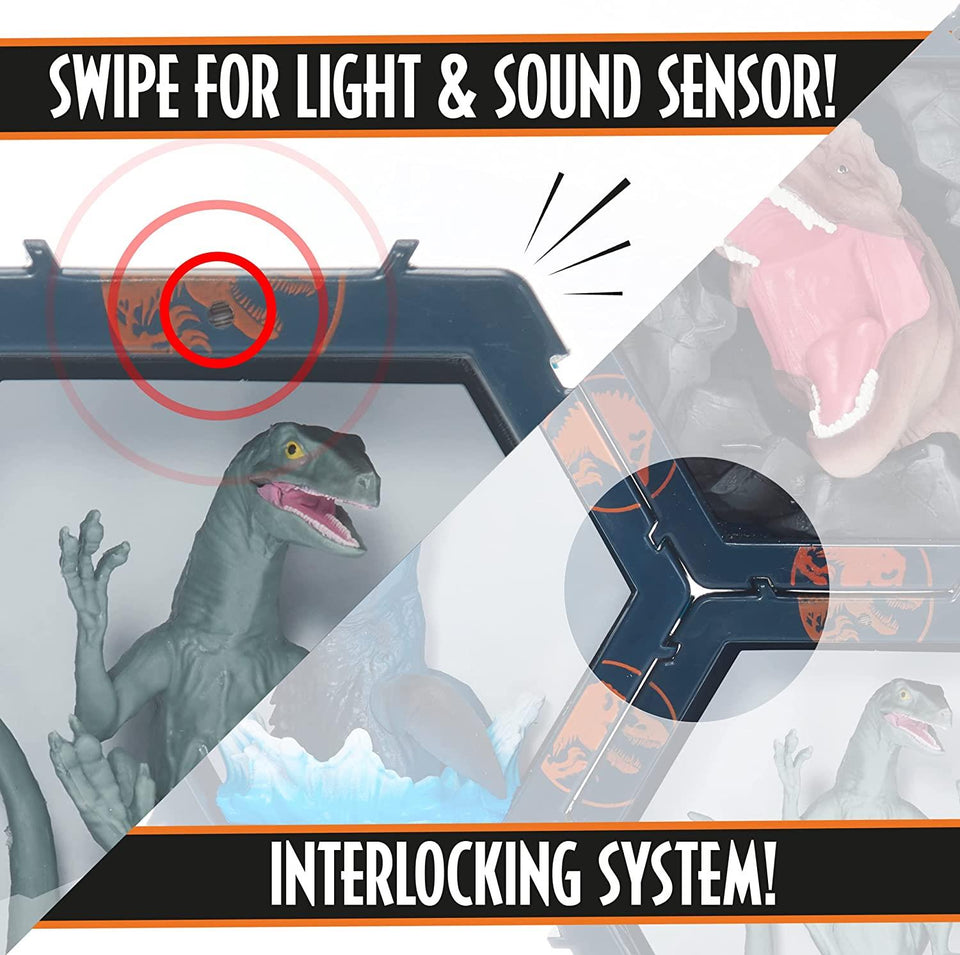 Jurassic World Blue Velociraptor Roar Sounds Light-Up Figure WOW Pods