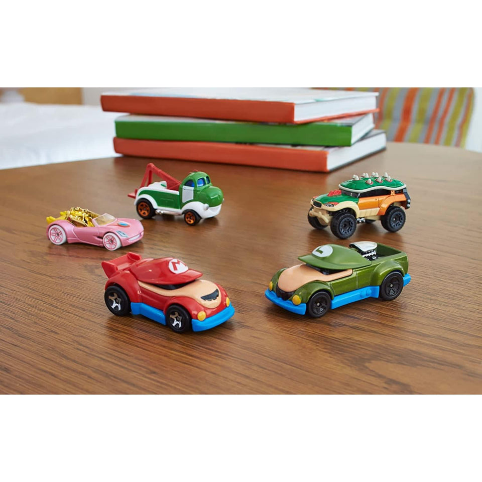Hot Wheels Super Mario Character Cars 5pk Luigi Peach Yoshi Bowser Nintendo Mattel