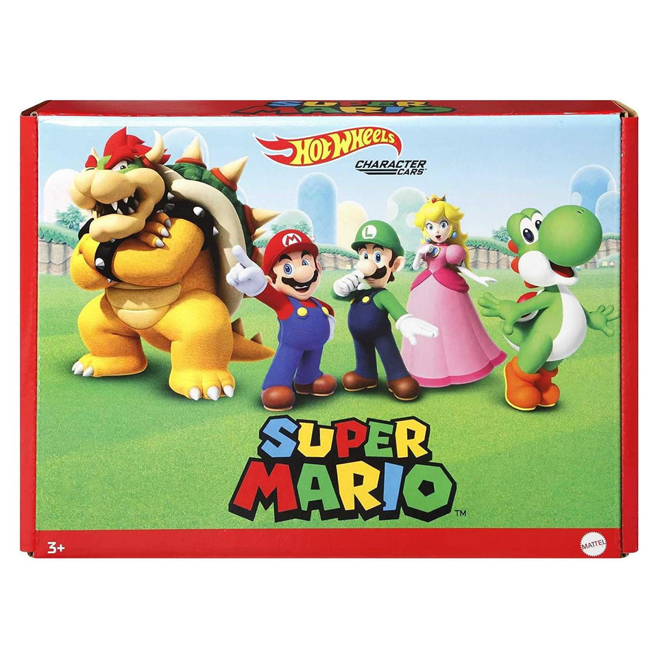 Hot Wheels Super Mario Character Cars 5pk Luigi Peach Yoshi Bowser Nintendo Mattel