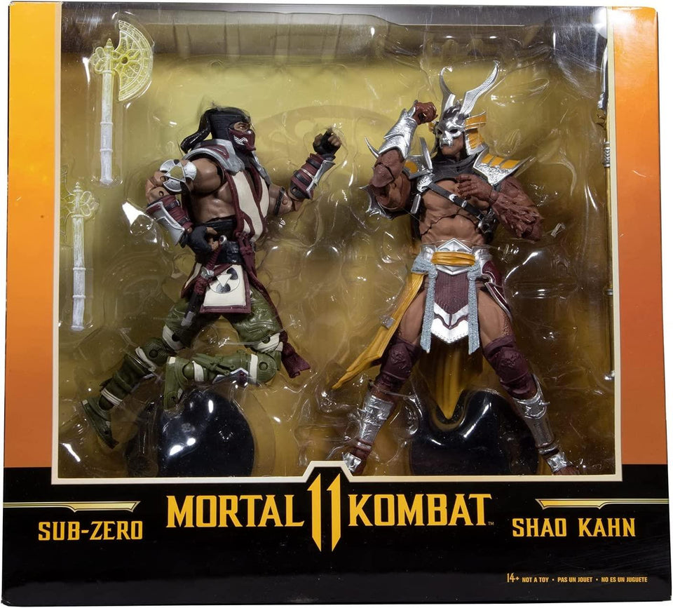 Mortal Kombat 11 Sub Zero vs Shao Khan 2pk Moving Parts Posable Figures McFarlane Toys