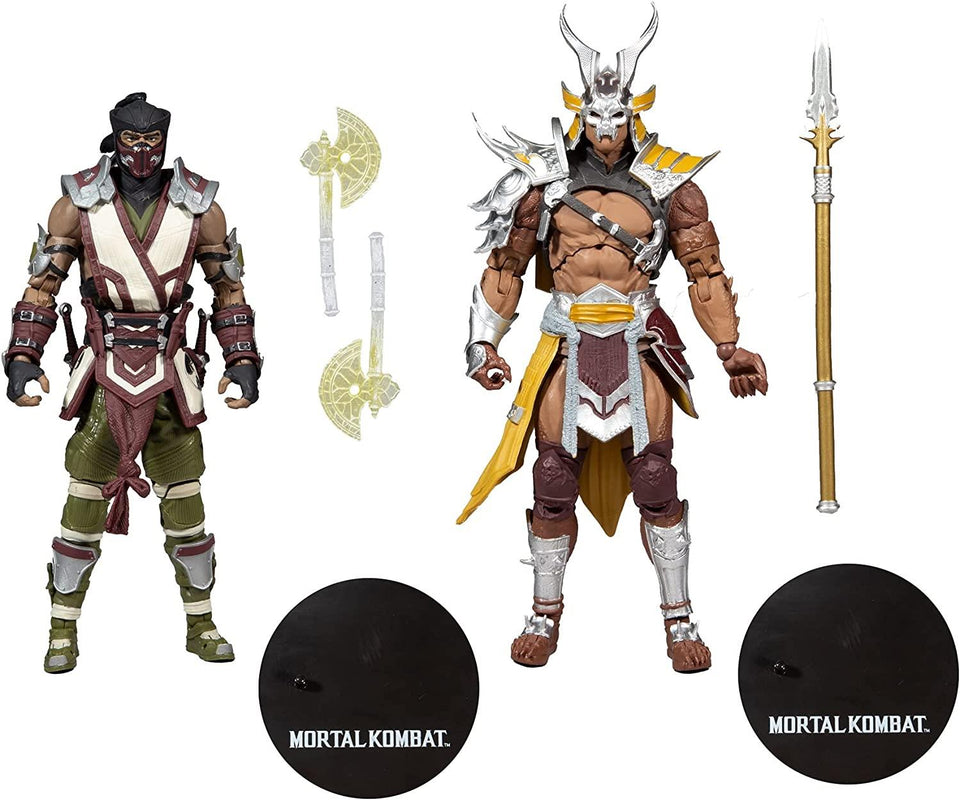 Mortal Kombat 11 Sub Zero vs Shao Khan 2pk Moving Parts Posable Figures McFarlane Toys