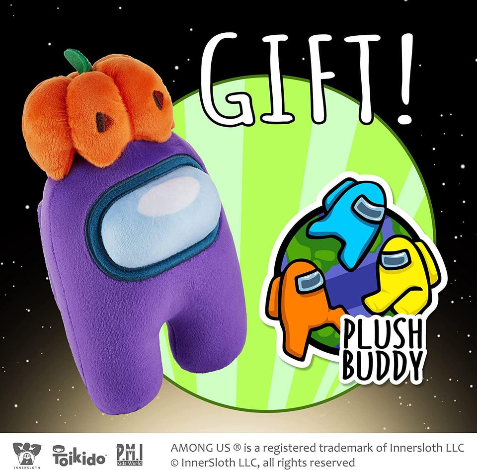 Among Us Plush Buddy Purple Crewmate Punkin Hat 8" Video Game Sus Imposter P.M.I.