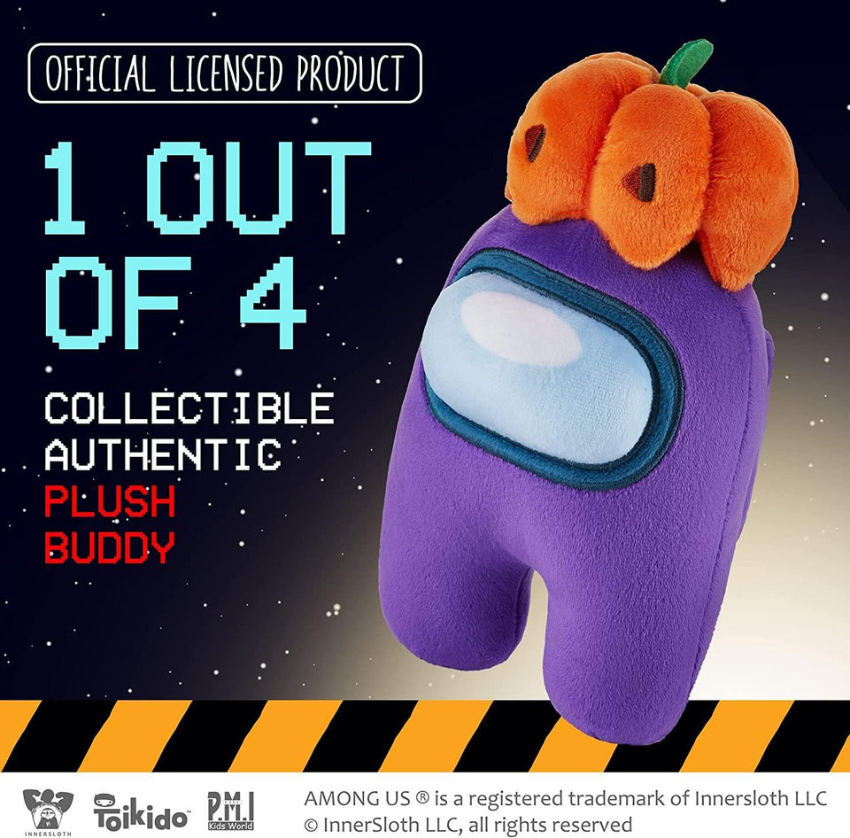 Among Us Plush Buddy Purple Crewmate Punkin Hat 8" Video Game Sus Imposter P.M.I.
