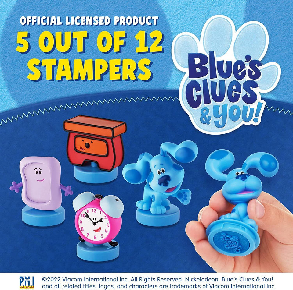 Blues Clues Stamps 5pk Tickety Tock Clock Slippery Soap Sidetable Drawer Set PMI International