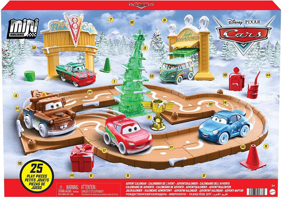 Pixar Cars Mini Racers Advent Calender XMAS Playset 25pcs Track Toys Mattel