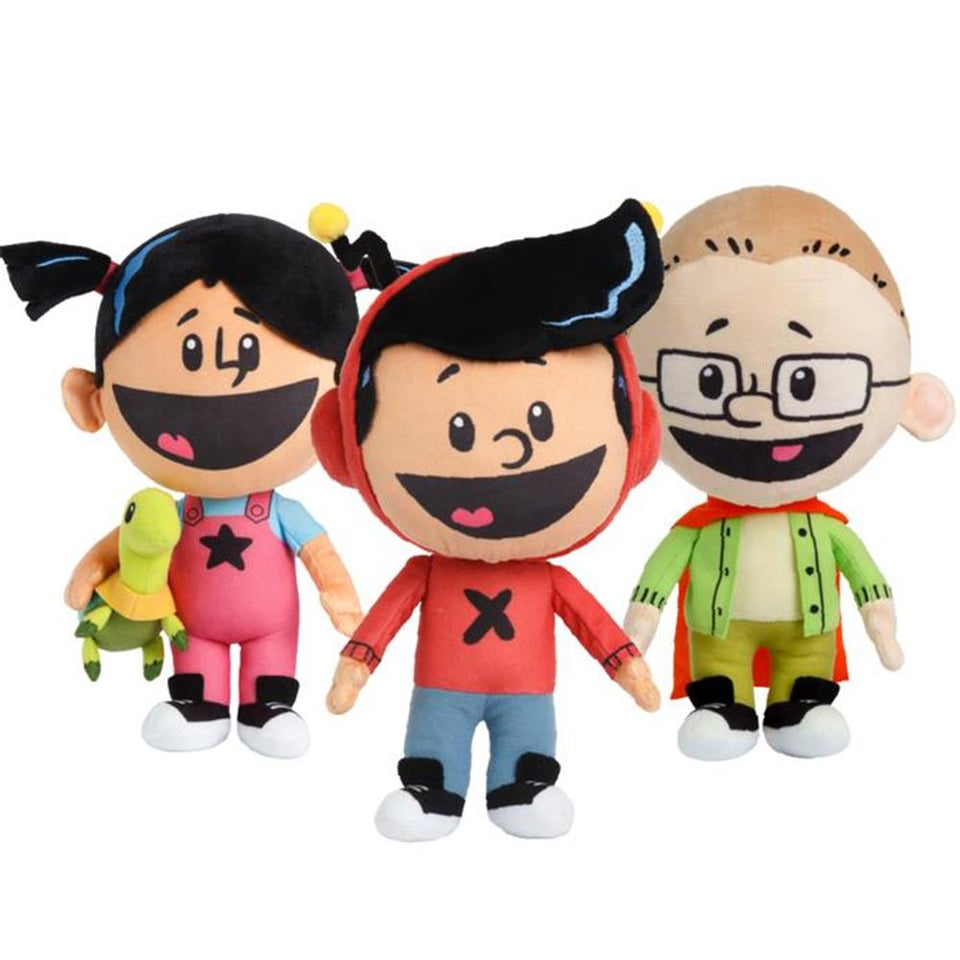 Xavier Riddle and The Secret Museum Plush Dolls Yadina Brad PBS Show Set Mighty Mojo