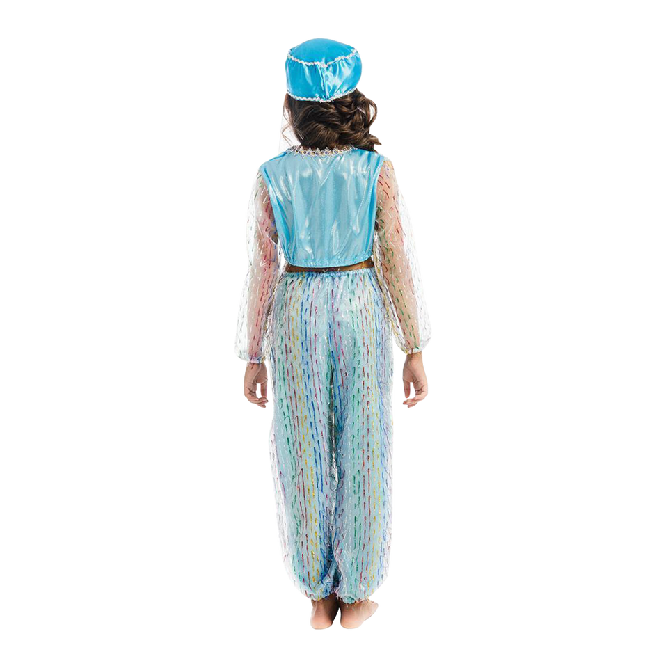 Magical Harem Jasmine Princess Girls Blue Costume Carnival Dress-Up Play - Small