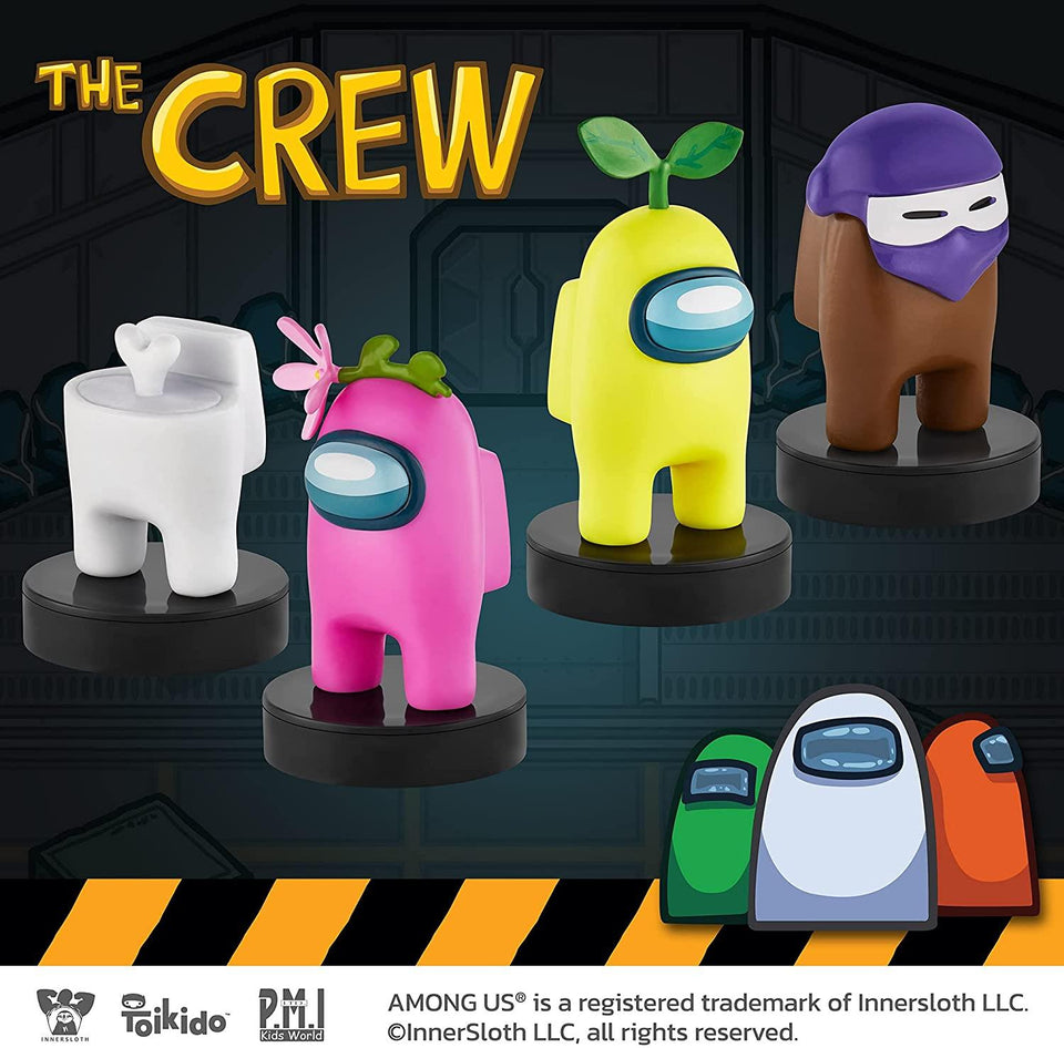 Among Us Crewmates Stampers 5pk White Half Orange Cyan Pink Purple Game Figure Set PMI International