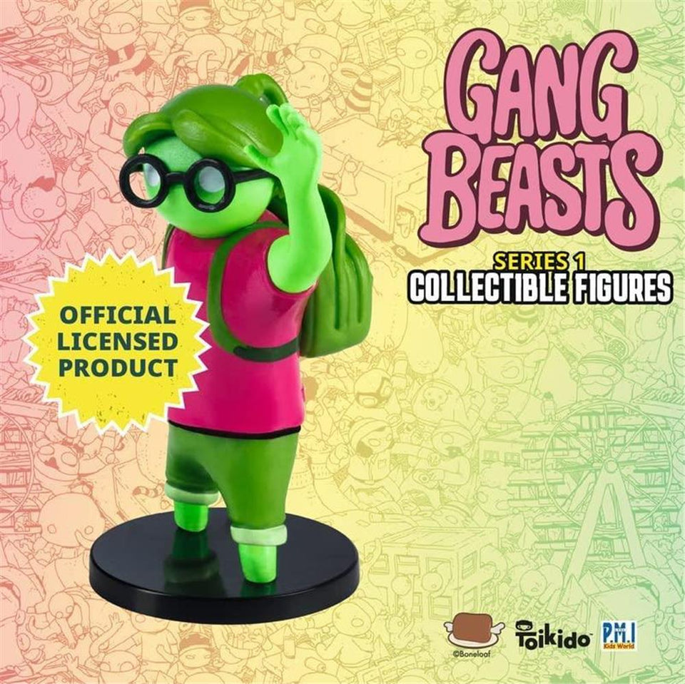 Gang Beasts Mini Figures 5pk 2.5" Yellow Old Wrestler Green Dinosaur Suit PMI International
