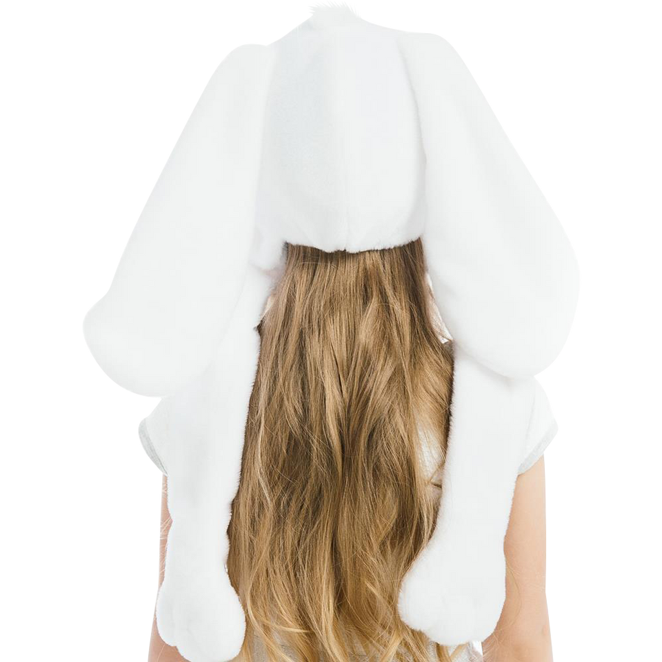 White Bunny Plush Headpiece Kids Dress-Up Play Accessory Hat Animal
