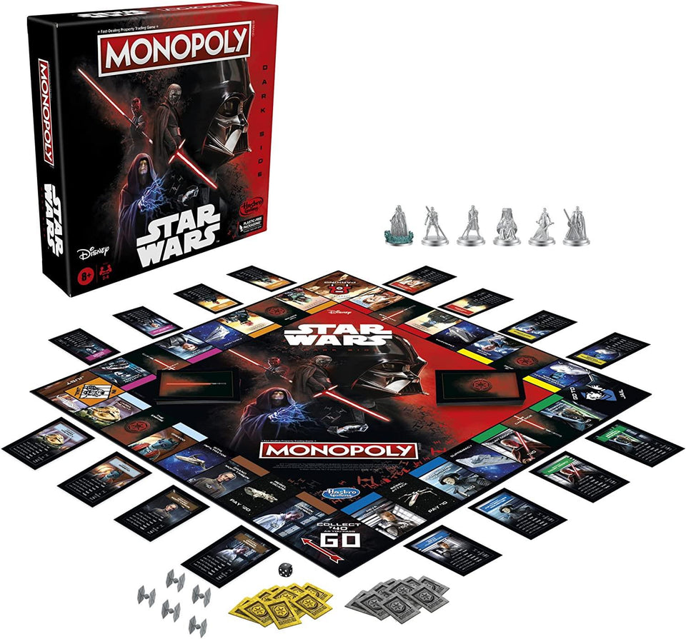 Monopoly Star Wars Dark Side Edition Board Game Disney Darth Vader Kylo Ren Emperor Darth Maul Hasbro