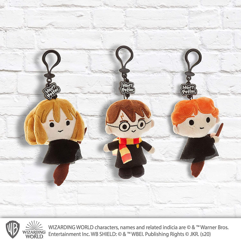 Hogwarts Plush Keychain 3pk Harry Potter Ron Hermione Zipper Pull Set PMI International